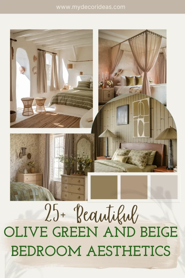 25 Beautiful Olive Green and Beige Bedroom Aesthetics
