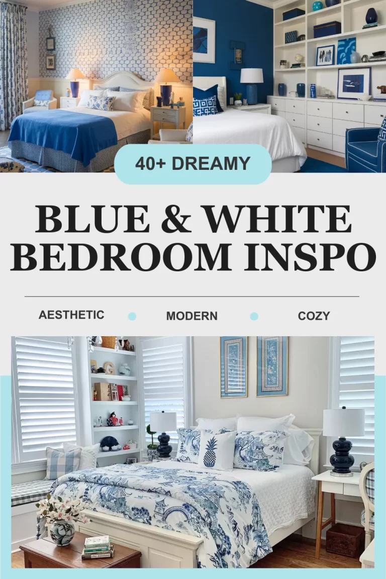 40+ Dreamy Blue & White Bedroom Inspo